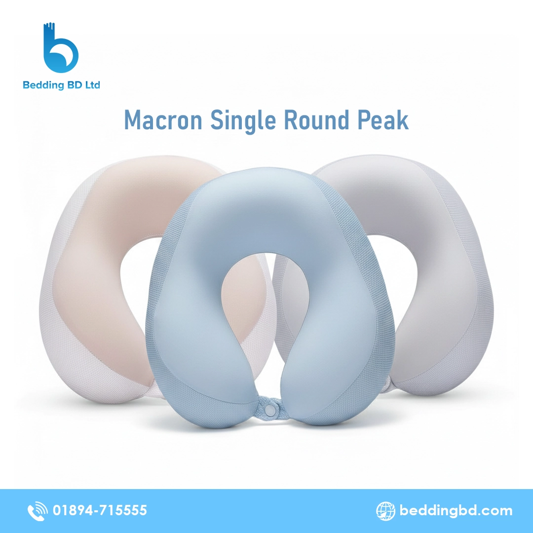 Macron Single Round Peak 4 Premium Neck Pillow - Memory foam neck pillow for orthopedic support and comfort – BeddingBD.