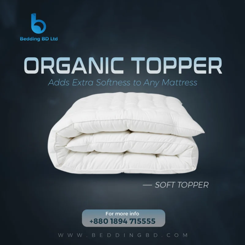 Organic mattress topper made from natural, eco-friendly materials for healthy sleep