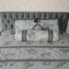 6 Pcs Bedding Set- Grey Off White Embroidery Bedsheet (3)