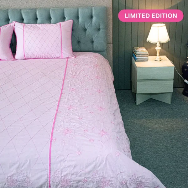 Baby Pink Embroidery Bedsheet (3)