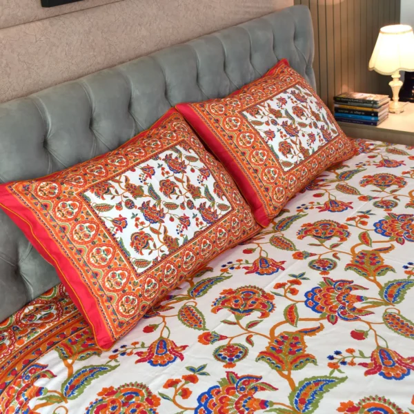 Blossom Dreams Print Bed Sheet – Persian Red