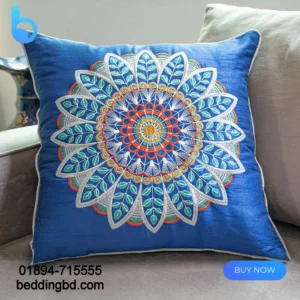 Blue Dhupian Embroidery Cushion Cover