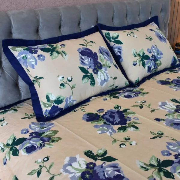 Blue Embroidery Bedsheet