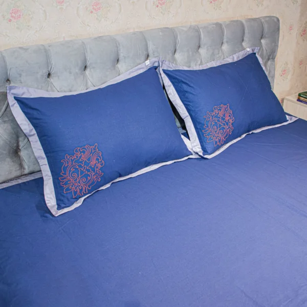 Blue Field Embroidery Bedsheet (2)