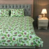 China Rose Print Bed Sheet – Green (2)