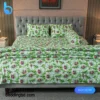 China Rose Print – Green Comforter Bedding Set (5Pcs) (3)