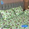 China Rose Print – Green Comforter Bedding Set (5Pcs)