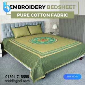 Green Circle Embroidery Bedsheet (4)