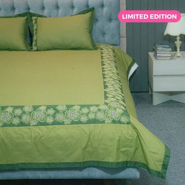 Green Embroidery Bedsheet (2)