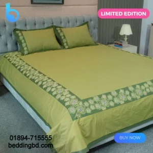 Green Embroidery Bedsheet