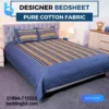 Navy Stripe Panel Designer Bed Sheet