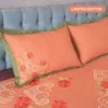 Orange Sunrise Embroidery Bed Sheet