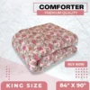 Pink & Green Flower Print Comforter