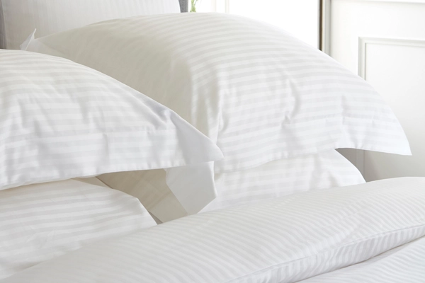 Solid White Stripe Bedsheet (2)