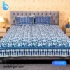 White Blue Print Bed Sheet