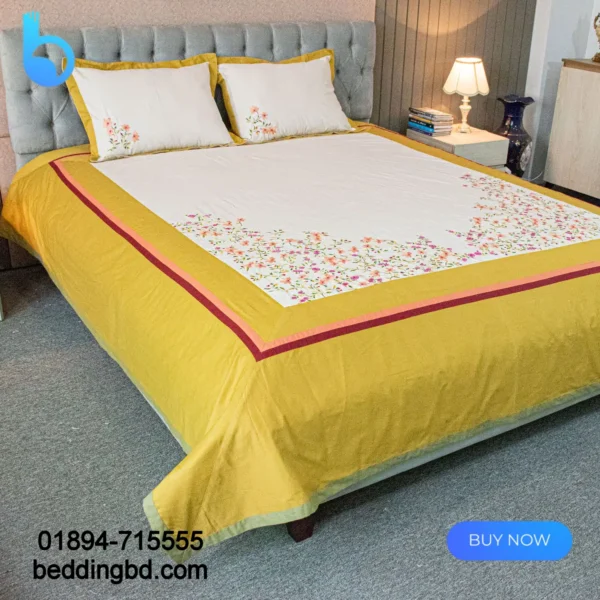 Yellow Dream Embroidery Bed Sheet (2)