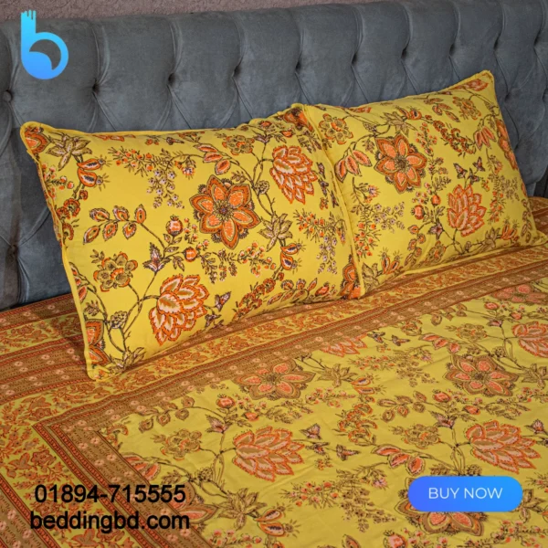 Yellow Screen Print Bed Sheet (5)