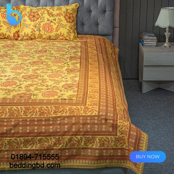 Yellow Screen Print Bed Sheet (8)