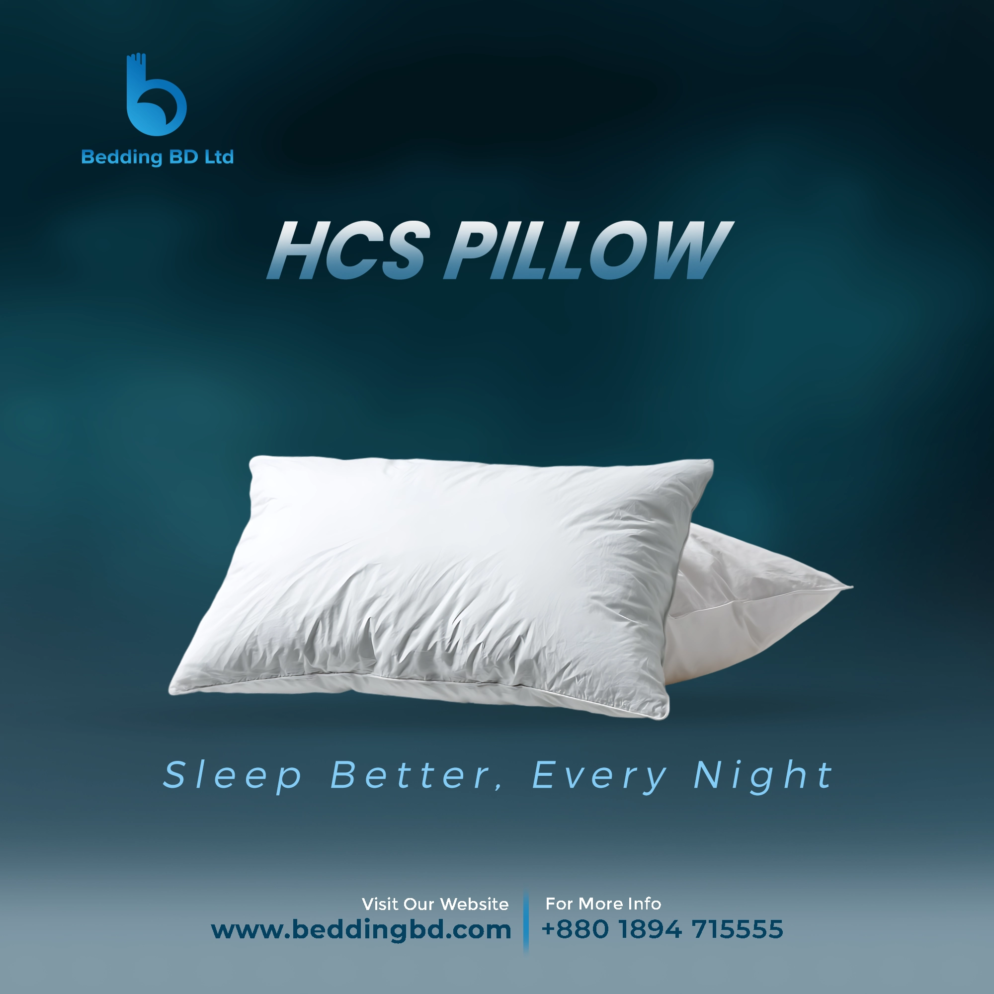 HCS Pillow HCS Pillow best 1 - HCS Pillow with premium silicon fiber filling for maximum comfort – BeddingBD.