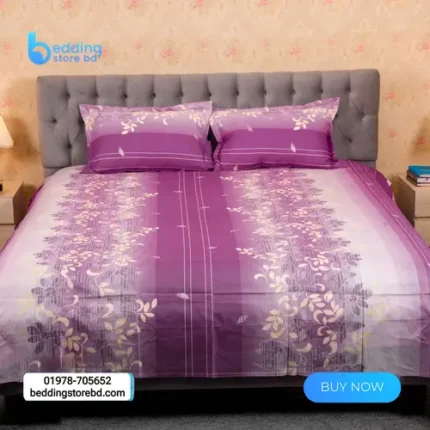 White Blue Print Bed Sheet