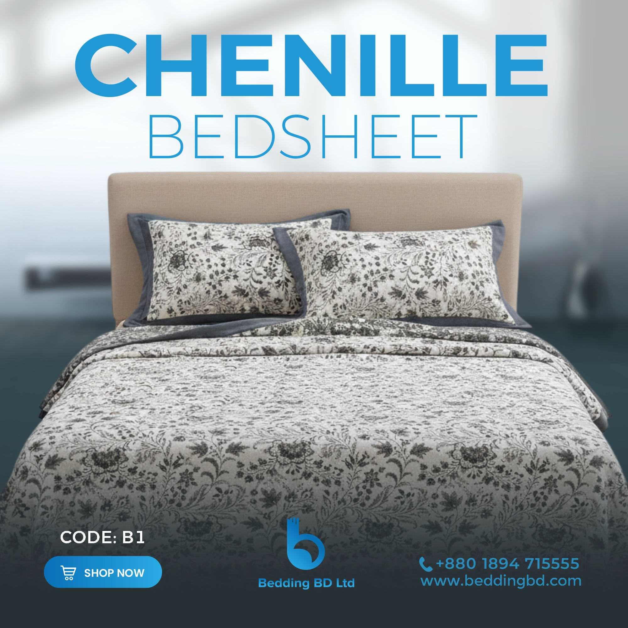 Chenille B1 Exclusive Chenille Bed Cover with premium texture and elegant design
