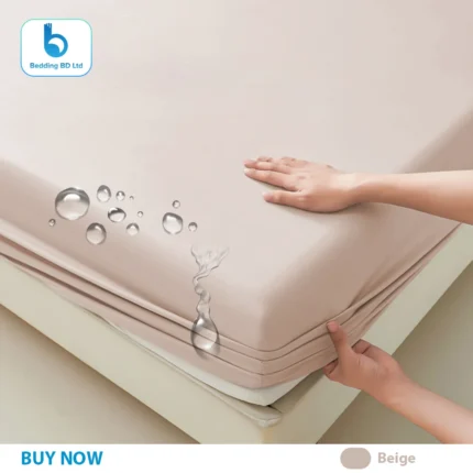 Imported Waterproof Fitted Sheet - Beige