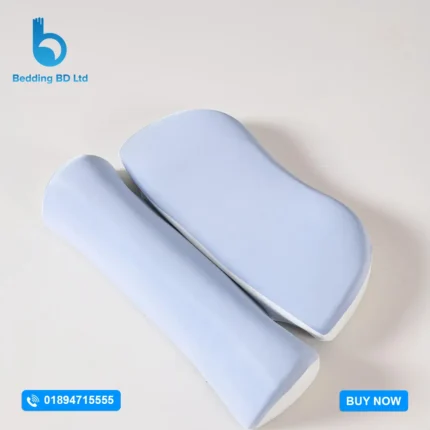 Ergonomic memory cervical pillow with contoured neck support curve.